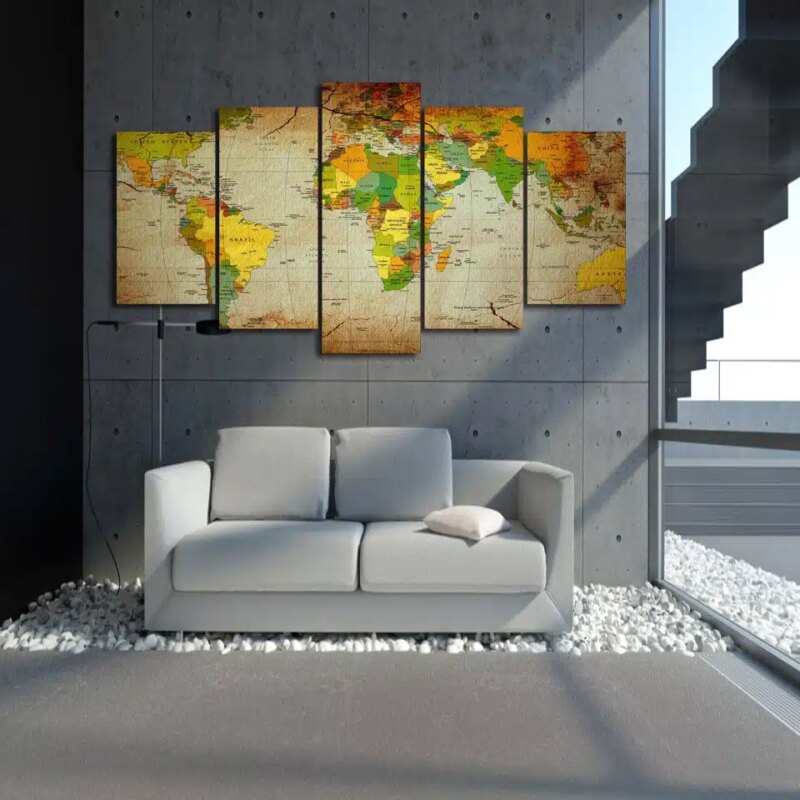 Tableau carte du monde et pays