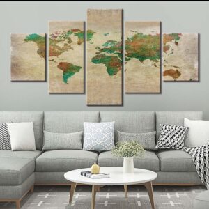 Tableau carte du monde nature