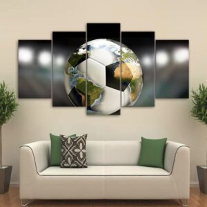 Tableau carte du monde sur un ballon de foot