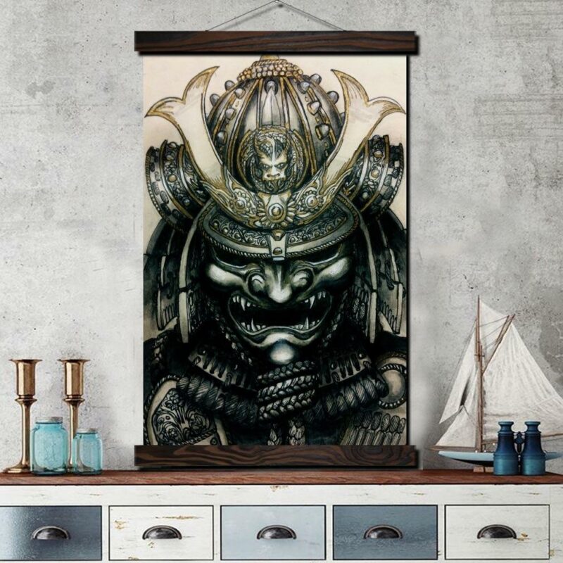 Tableau casque de guerrier Tableau Japonais Tableau Monde