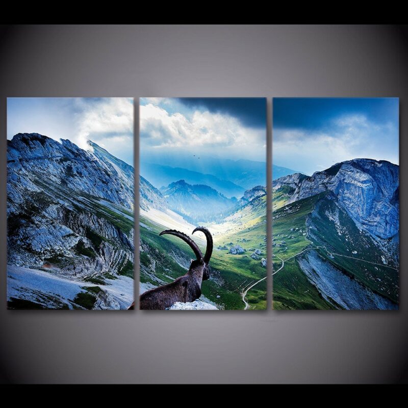 Tableau chamois en montagne