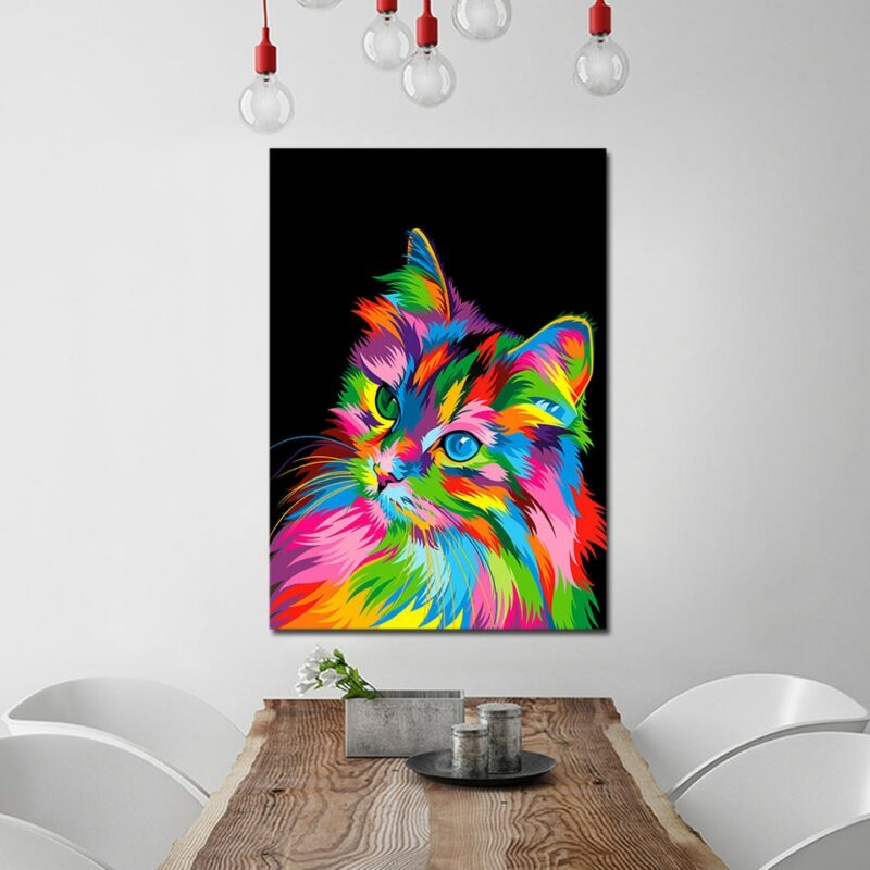 Tableau chat pop Tableau Chat Tableau Animaux