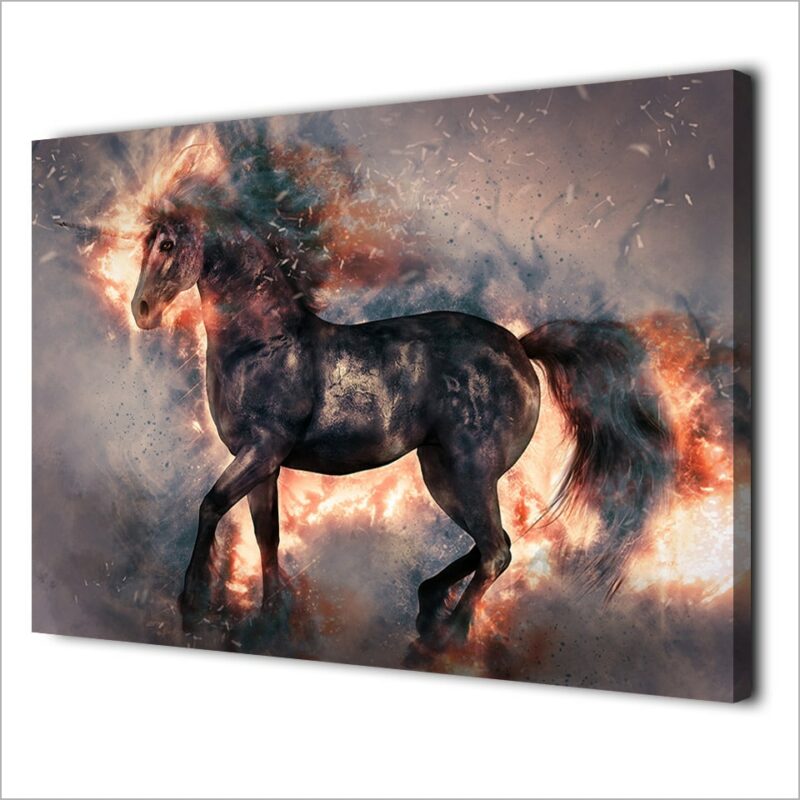 Tableau cheval licorne