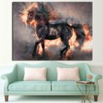 Tableau cheval licorne