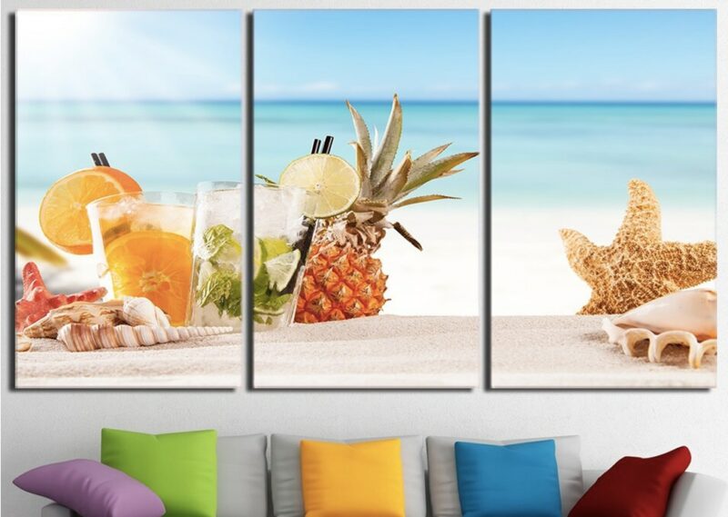 Tableau cocktails sur la plage