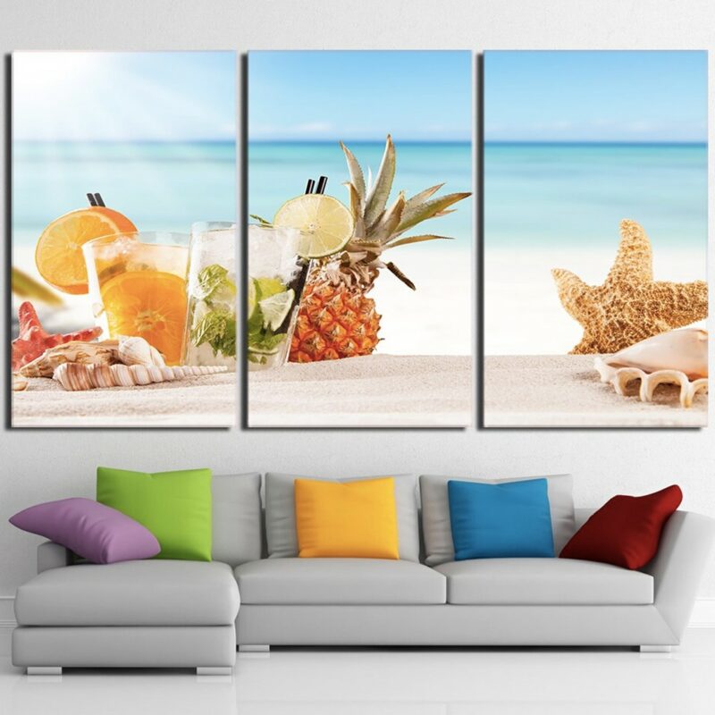 Tableau cocktails sur la plage