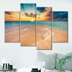 Tableau coucher de soleil à l&rsquo;horizon
