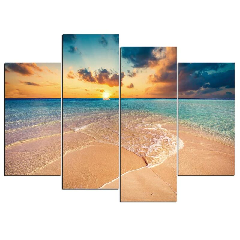 Tableau coucher de soleil à l&rsquo;horizon