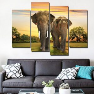 Tableau couple d&rsquo;éléphant