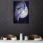 Tableau demi-tête de loup pleine lune Tableau Loup Tableau Animaux