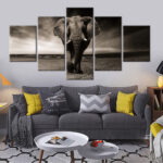 Tableau éléphant noir et blanc Tableau Éléphant Tableau Animaux