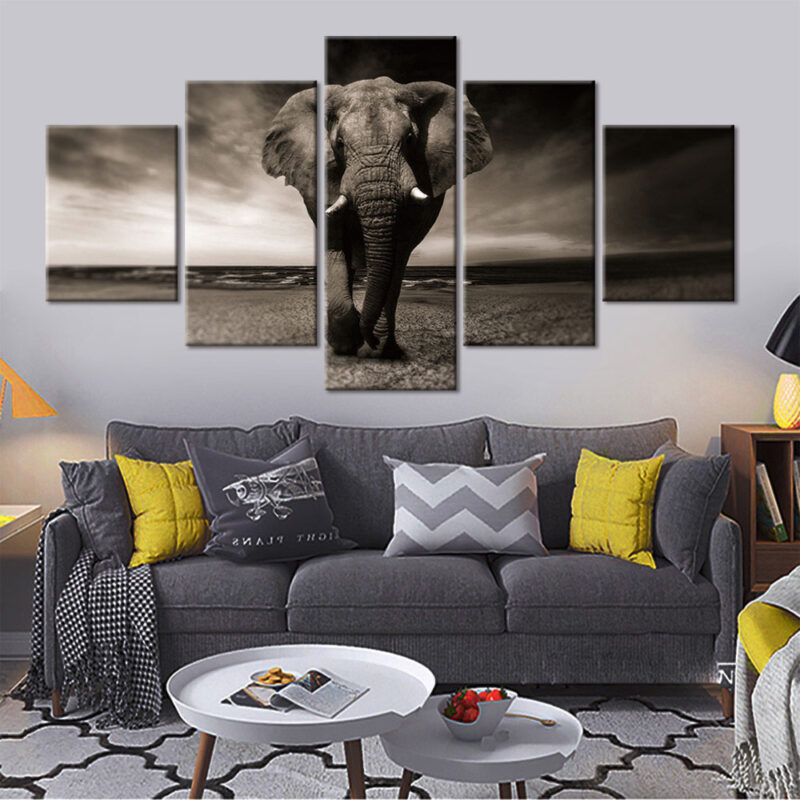 Tableau éléphant noir et blanc Tableau Éléphant Tableau Animaux