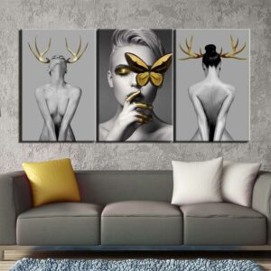 Tableau femme animal Tableau Abstrait taille: S