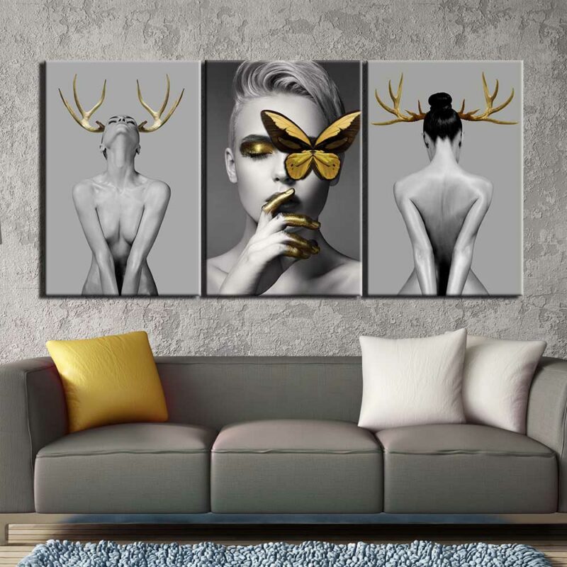 Tableau-femme-animal-1 Tableau femme animal Tableau Abstrait taille: S