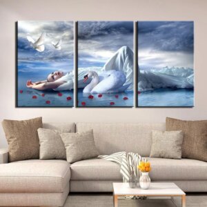 Tableau femme et cygne Tableau Femme Tableaux originaux