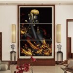 Tableau femme noir et or