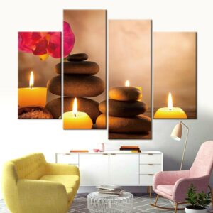 Tableau galets et bougies Tableau Galet Tableau Zen format: Horizontal
