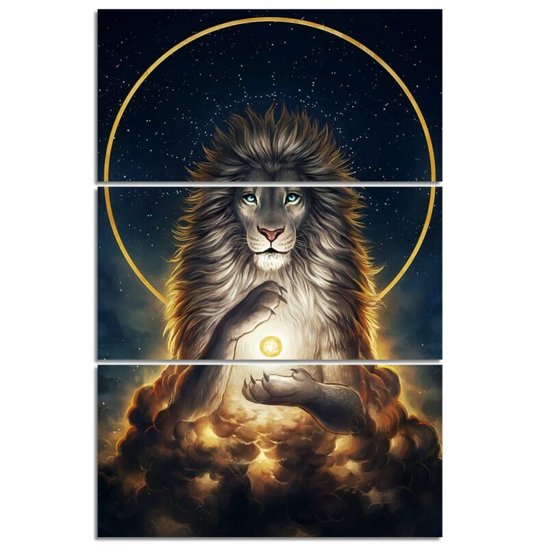 Tableau lion aux cieux