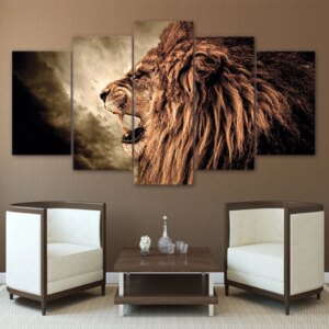 Tableau lion rugissant Tableau Lion Tableau Animaux format: Horizontal