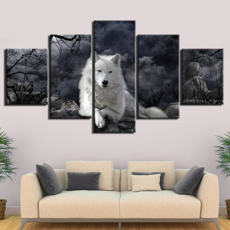 Tableau loup blanc Tableau Loup Tableau Animaux