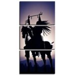 Tableau ombre d&rsquo;Amérindien à cheval