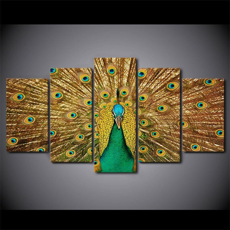 Tableau paon doré Tableau Oiseau Tableau Animaux taille: S