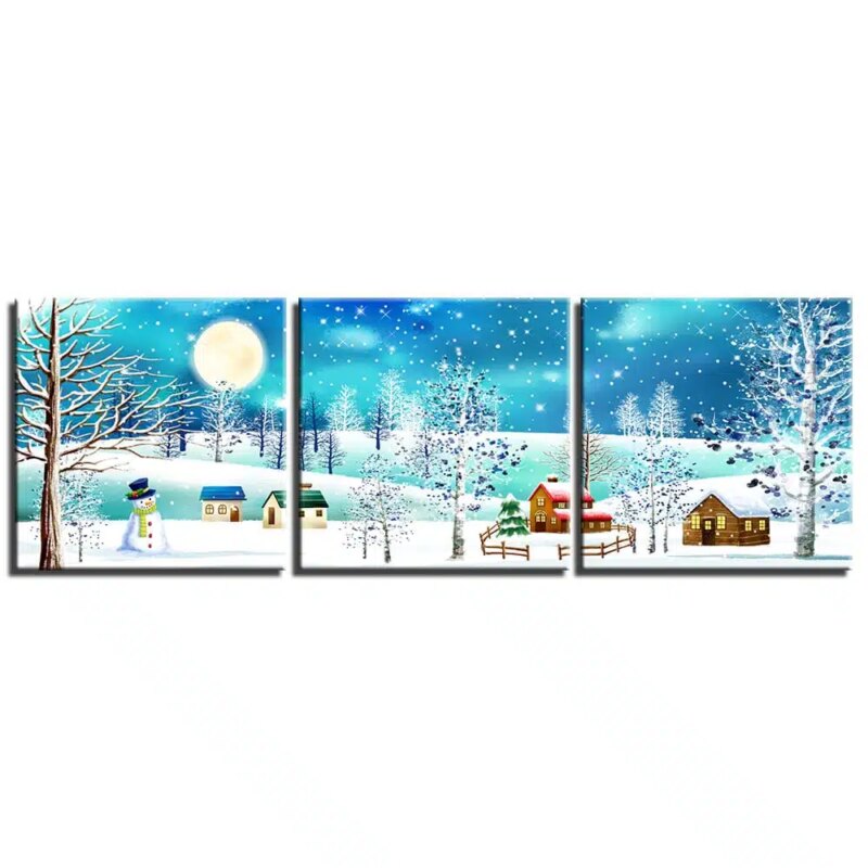 Tableau peinture paysage de montagne
