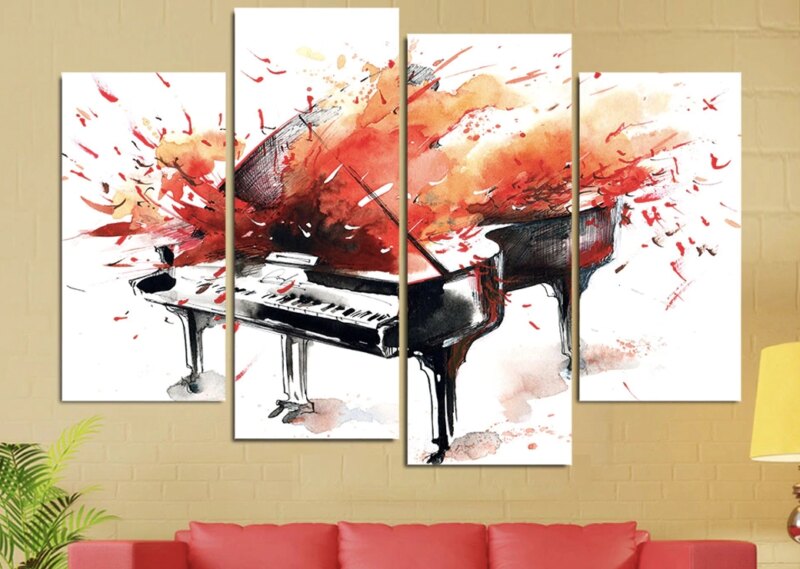 Tableau piano en éruption Tableau Abstrait