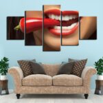 Tableau piment dans une bouche