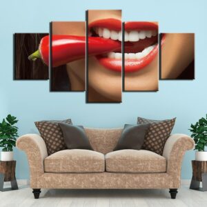 Tableau piment dans une bouche