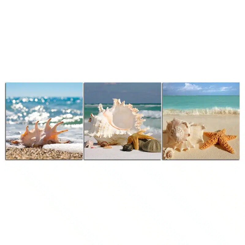 Tableau plage et coquillages