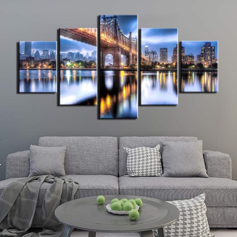 Tableau pont de Brooklyn la nuit