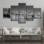 Tableau pont de Brooklyn noir et blanc Tableau New York Tableau Ville