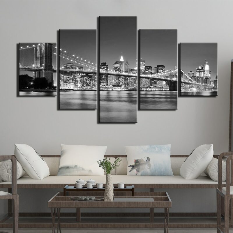 Tableau pont de Brooklyn noir et blanc Tableau New York Tableau Ville