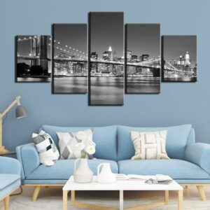 Tableau pont de Brooklyn noir et blanc Tableau New York Tableau Ville
