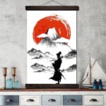 Tableau samouraï au pied de la montagne Tableau Japonais Tableau Monde