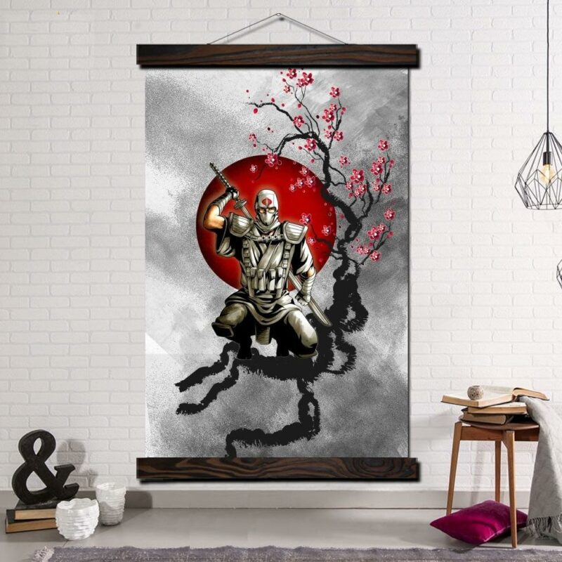 Tableau-samourai-et-cerisier Tableau samouraï et cerisier Tableau Japonais Tableau Monde