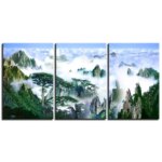 Tableau sommet des montagnes sous la brume