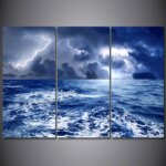 Tableau tempête en mer