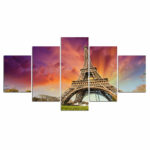 Tableau tour Eiffel et coucher de soleil Tableau Paris Tableau Ville