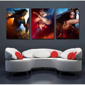 Tableau triptyque Wonderwoman