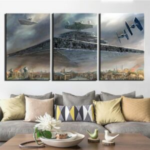 Tableau vaisseau Destroyer sur Naboo Tableau Star Wars Tableau Geek