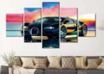 Tableau voiture de course fond multicolore Tableau Voiture Tableaux originaux taille: S