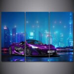 Tableau voiture de course violette