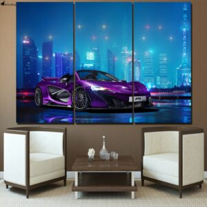 Tableau voiture de course violette