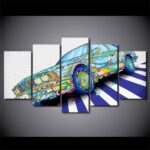Tableau voiture vintage peinture multicolore