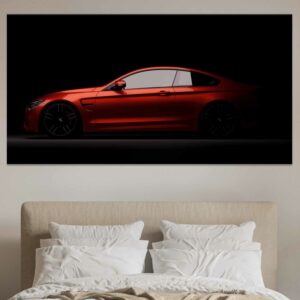 Tableau BMW Rouge sur fond noir