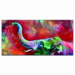 Tableau éléphant multicolore