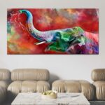 Tableau éléphant multicolore