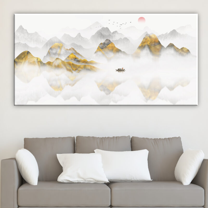 Tableau montagne dorée